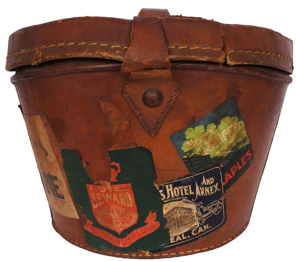 Vintage 1920s Silk Top Hat with Leather Case  - Henry Heath London - 7 1/4 - Poppy's Vintage Clothing