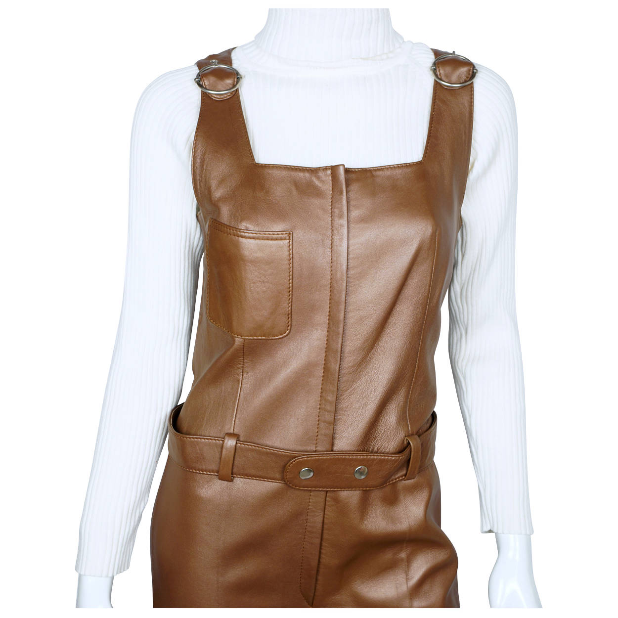 Vintage 60s Leather Jumpsuit Beged Or Israel Couture Size S - Poppy's Vintage Clothing