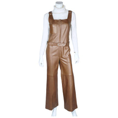 Vintage 60s Leather Jumpsuit Beged Or Israel Couture Size S - Poppy's Vintage Clothing