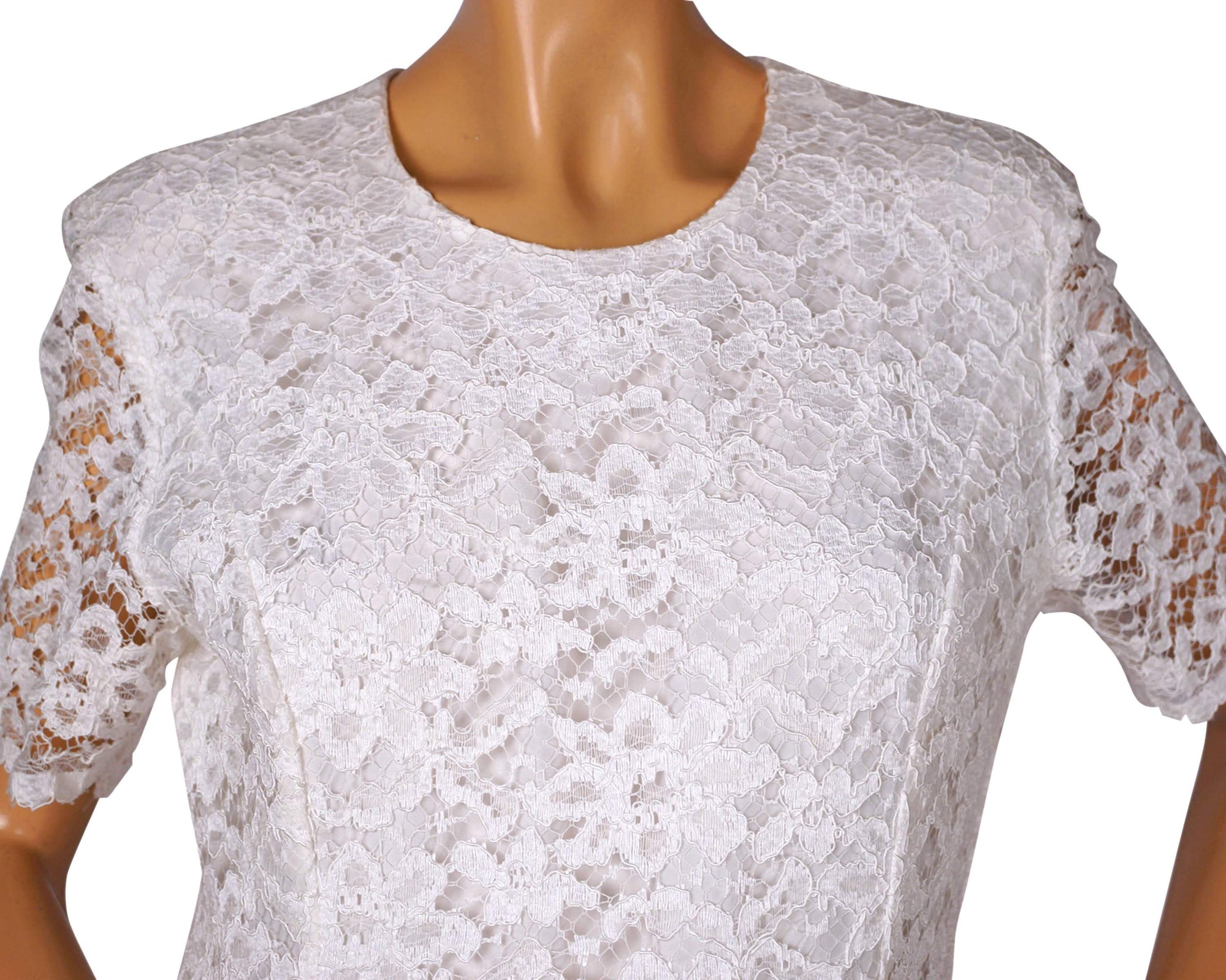 1980s Lace Wedding Gown - Size 12 UK - Poppy's Vintage Clothing