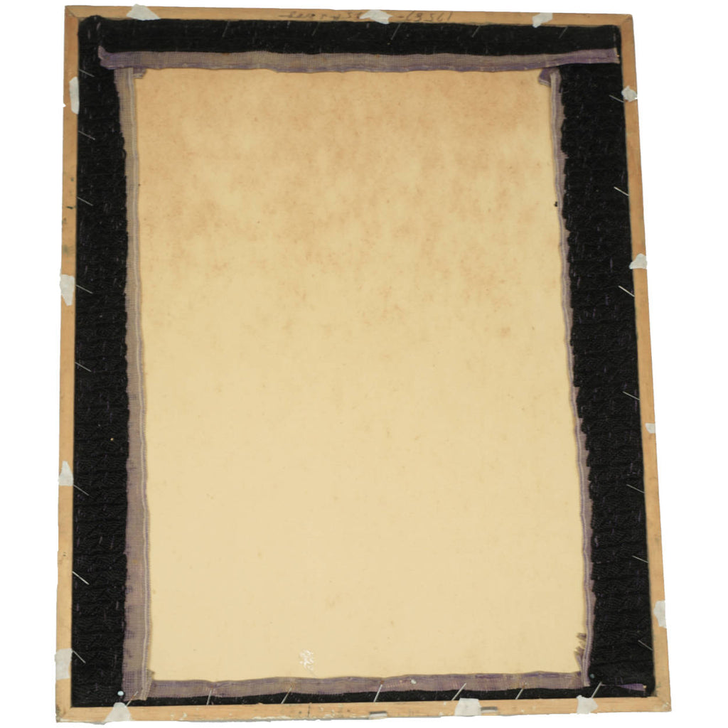 Antique Victorian Floral Needlework w Beaded Needlepoint Framed Berlin Wool Work - Poppy's Vintage Clothing