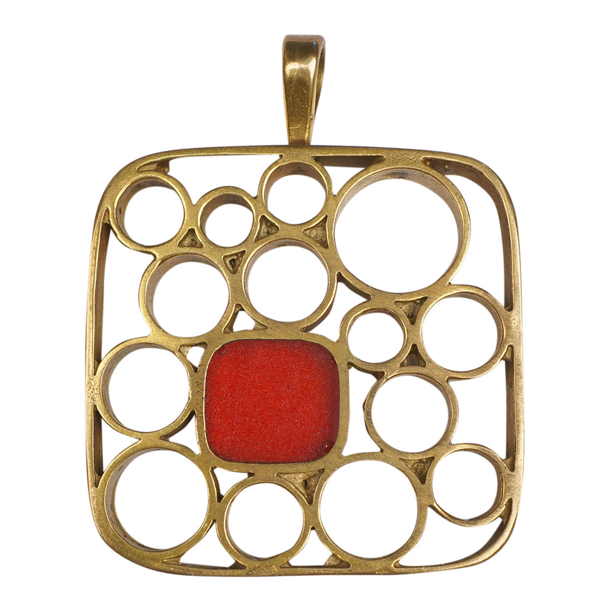 Canadian Modernist Bronze Necklace Pendant Bernard Chaudron - Poppy's Vintage Clothing