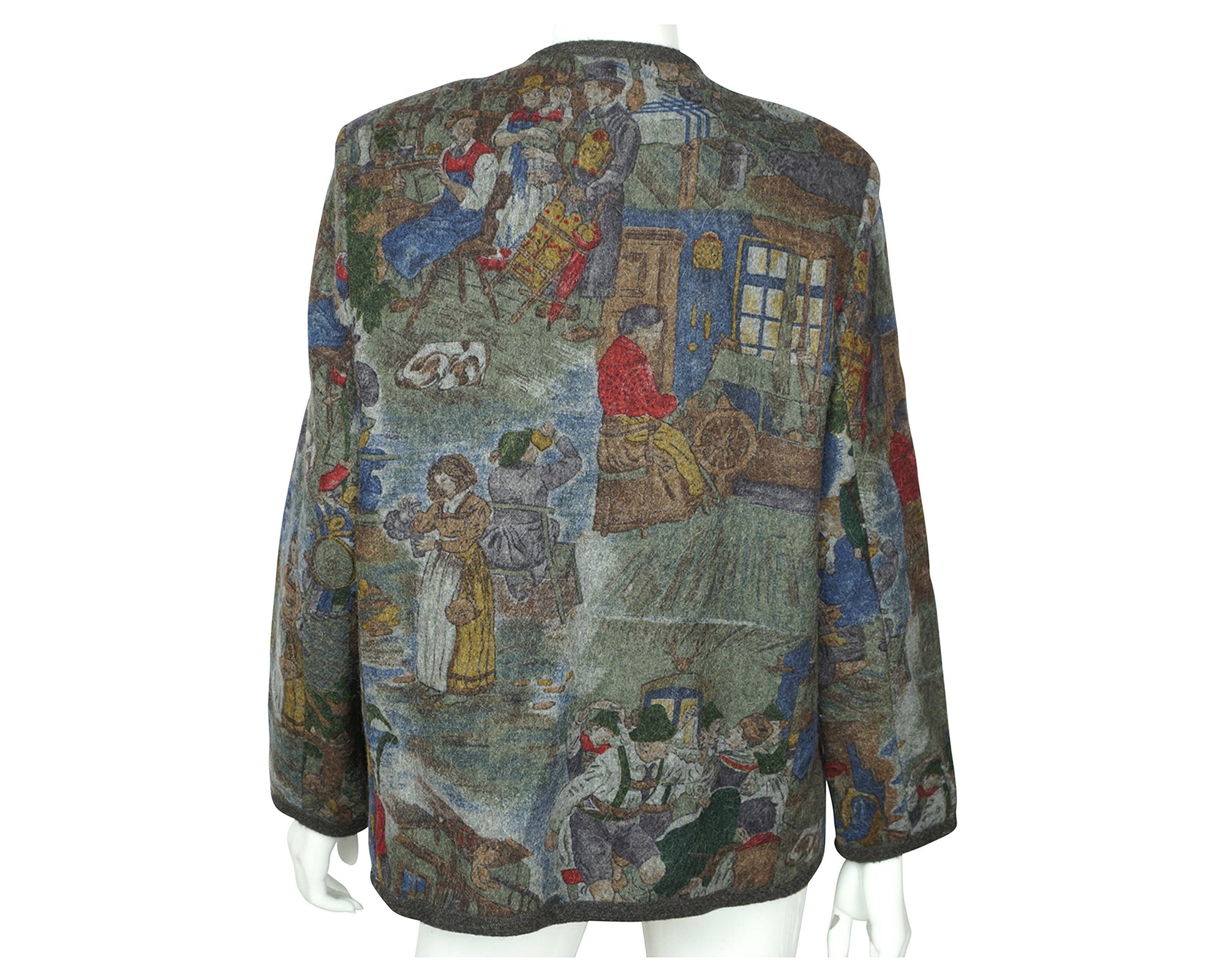 Vintage Berwin and Wolff Wool Jacket German Tracht Bohemian Scenes Ladies Size L - Poppy's Vintage Clothing