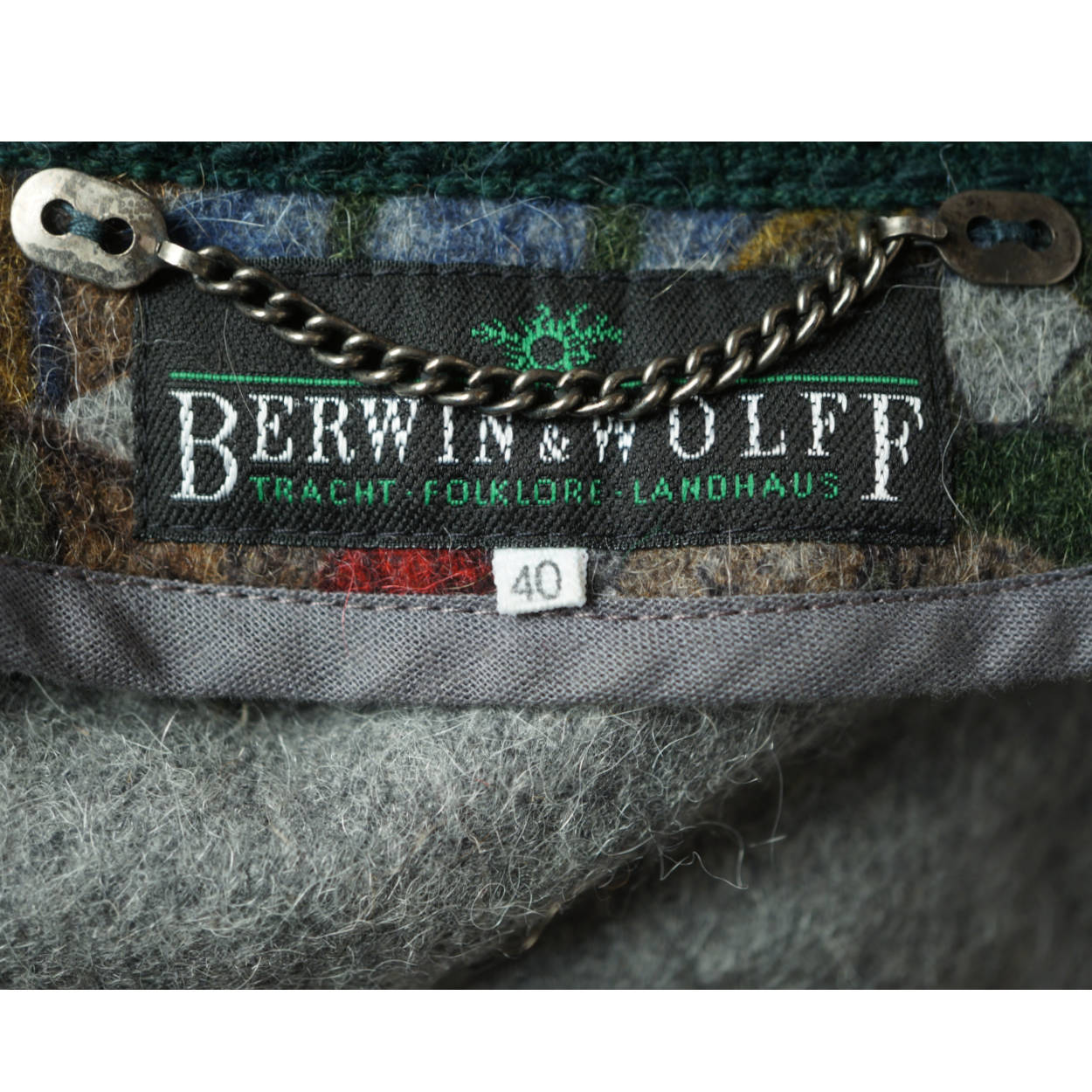 Vintage Berwin and Wolff Wool Jacket German Tracht Bohemian Scenes Ladies Size L - Poppy's Vintage Clothing