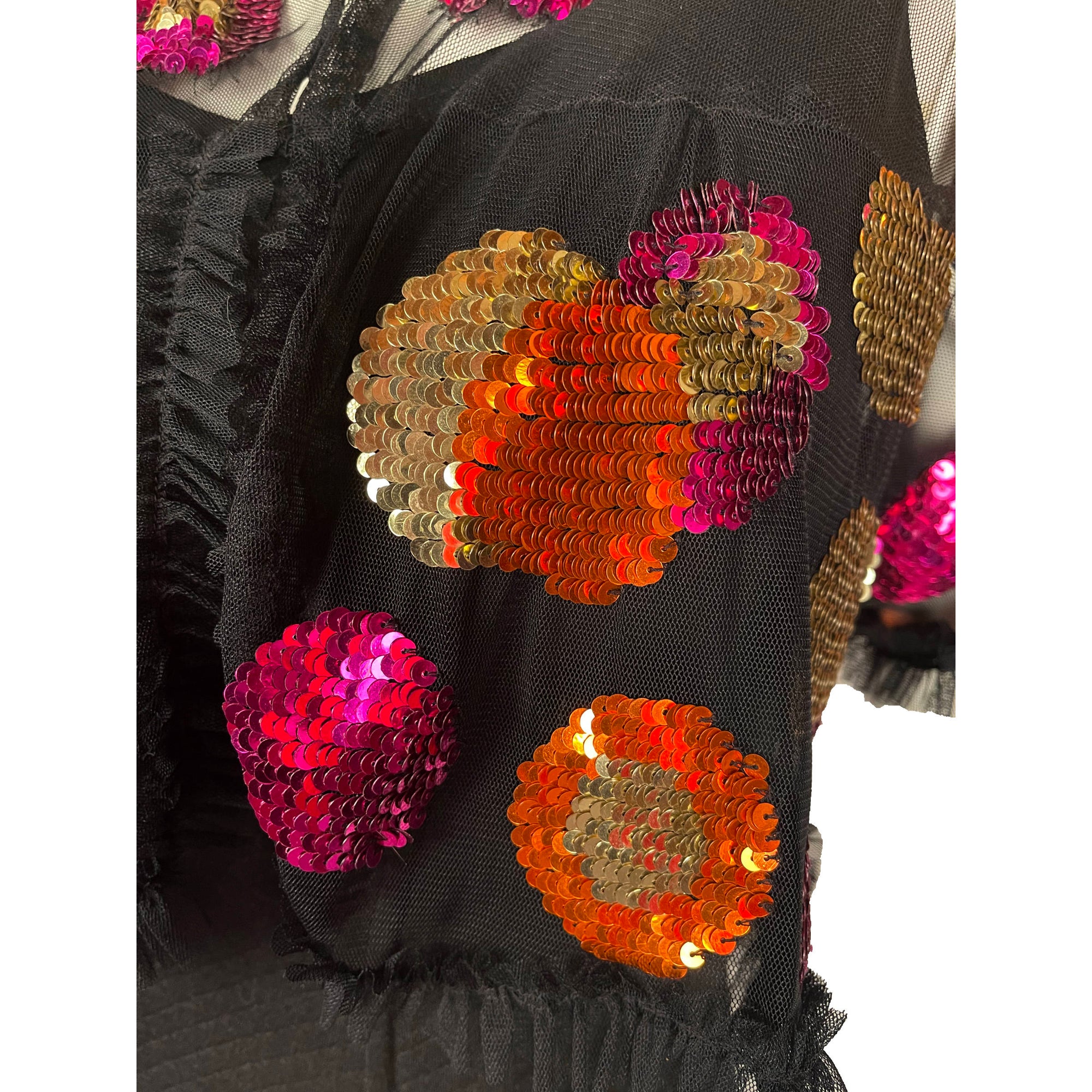 Betsey Johnson Bolero Sequinned Black Net Size M