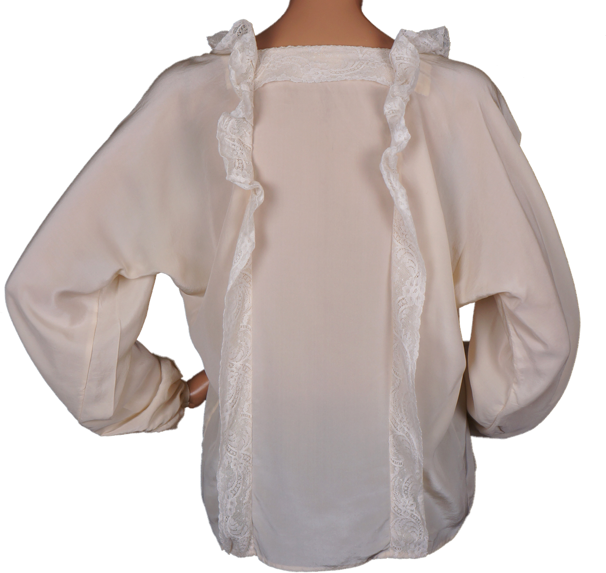 Vintage Betsey Johnson Silk Blouse - 1970s - Betsey Bunky Nini Label Size S / M - Poppy's Vintage Clothing