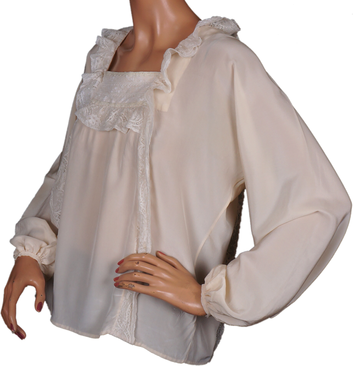 Vintage Betsey Johnson Silk Blouse - 1970s - Betsey Bunky Nini Label Size S / M - Poppy's Vintage Clothing