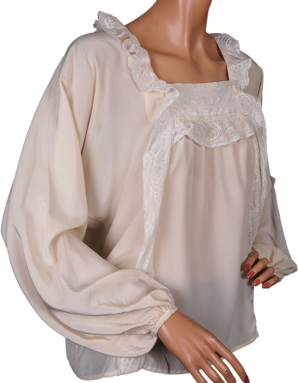 Vintage Betsey Johnson Silk Blouse - 1970s - Betsey Bunky Nini Label Size S / M - Poppy's Vintage Clothing