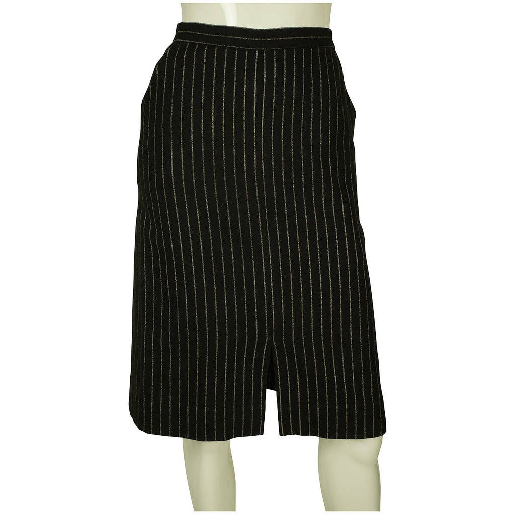 Vintage 1960s Pinstripe Wool Blend Skirt Suit Size Small - Poppy's Vintage Clothing