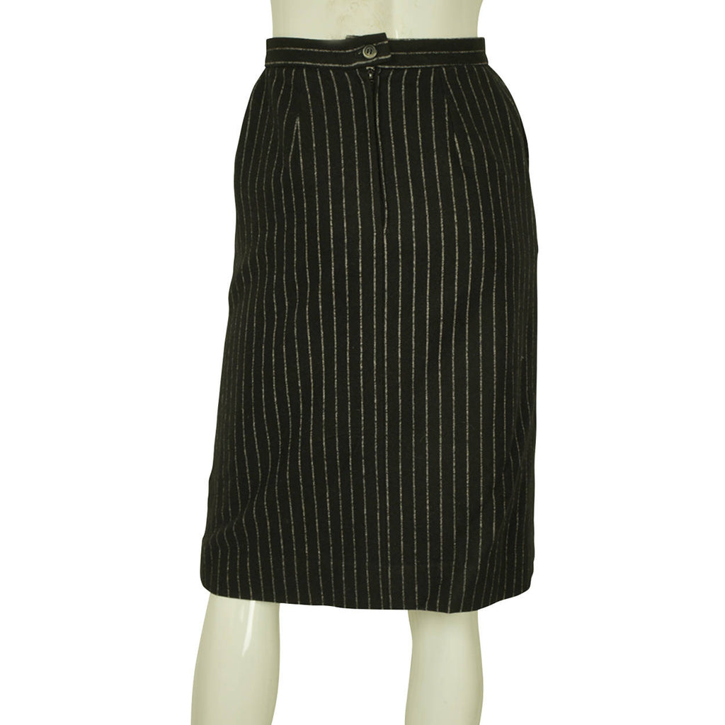 Vintage 1960s Pinstripe Wool Blend Skirt Suit Size Small - Poppy's Vintage Clothing