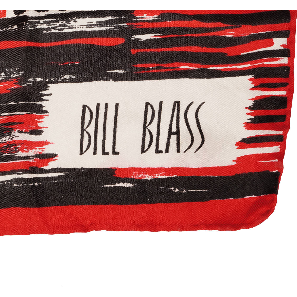 Vintage Bill Blass Long Silk Scarf by Glentex Made in Japan Abstract Red Black - Poppy's Vintage Clothing