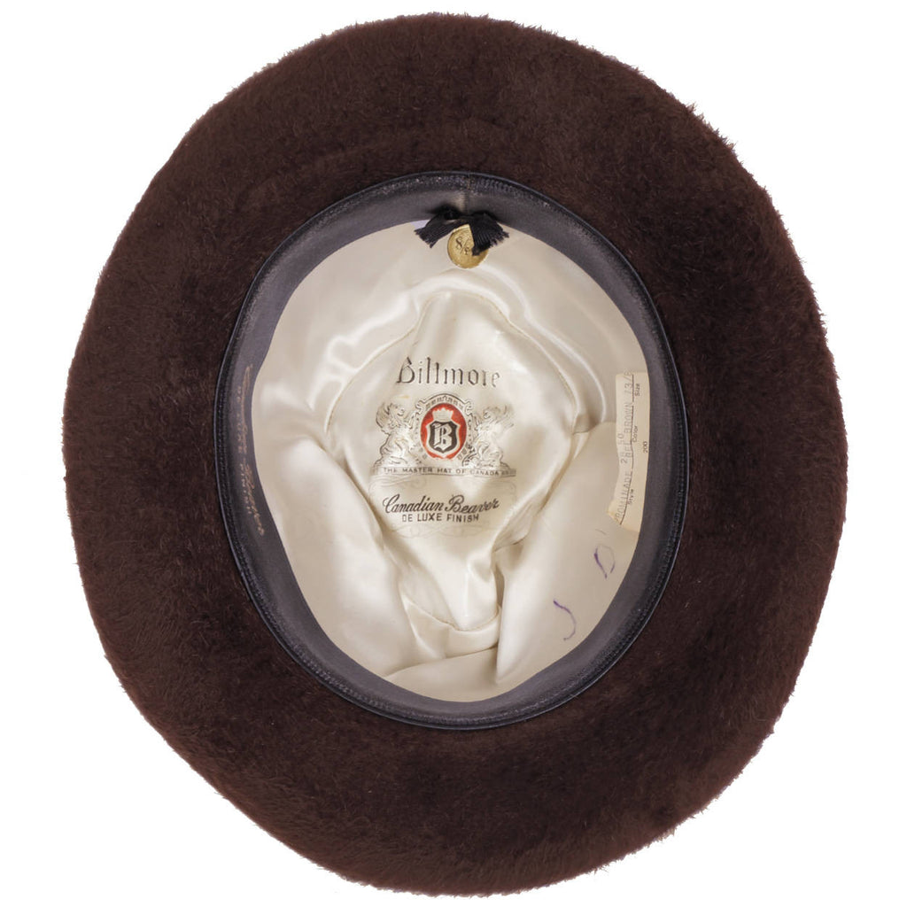 Vintage Biltmore Canadian Beaver Fedora Hat Plush Fur Felt Homberg Stetson Size 7 3/8 - Poppy's Vintage Clothing