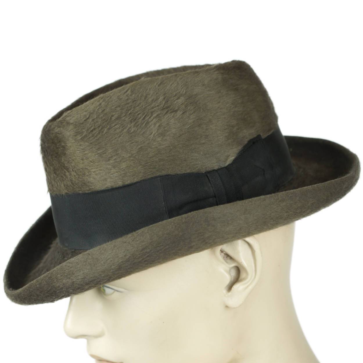 Vintage Biltmore Homburg Fedora Hat Plush Beaver Blend Deluxe Fur Size 7 1/4 - Poppy's Vintage Clothing