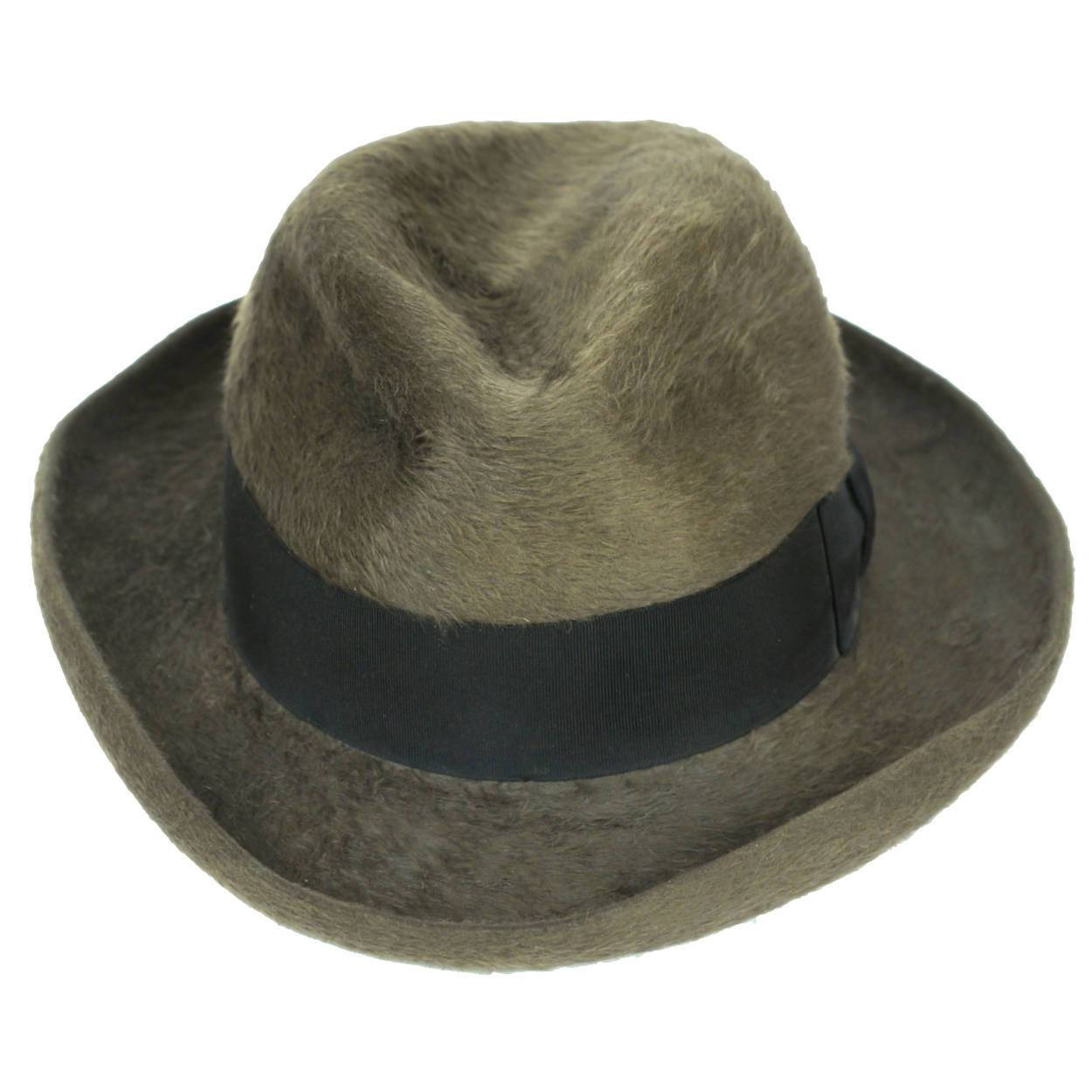 Vintage Biltmore Homburg Fedora Hat Plush Beaver Blend Deluxe Fur Size 7 1/4 - Poppy's Vintage Clothing