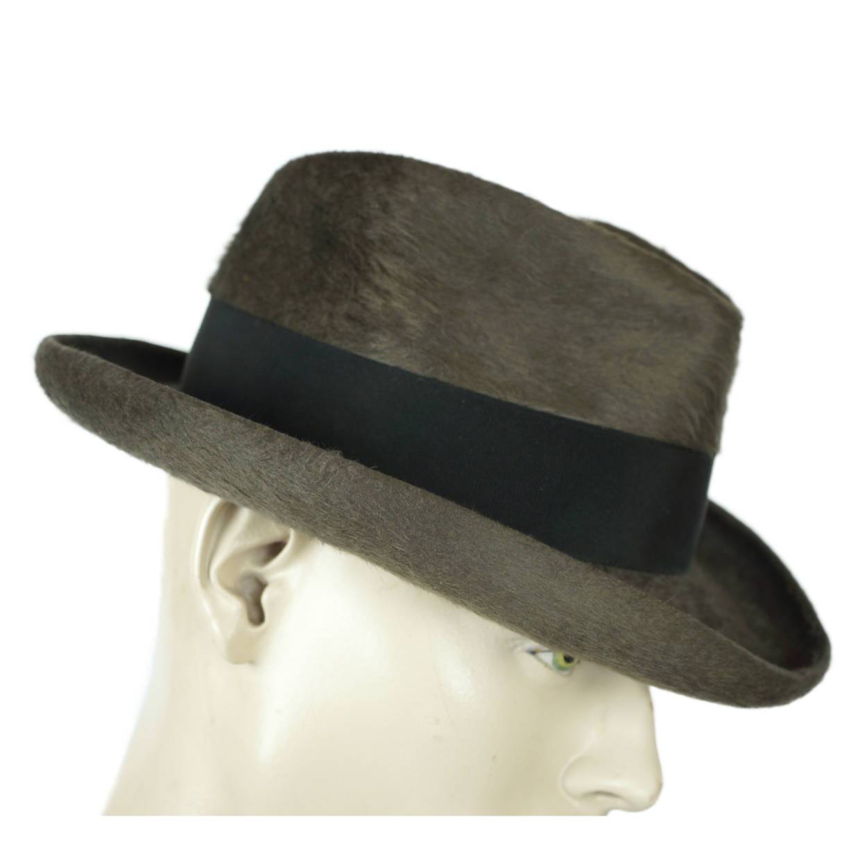 Vintage Biltmore Homburg Fedora Hat Plush Beaver Blend Deluxe Fur Size 7 1/4 - Poppy's Vintage Clothing