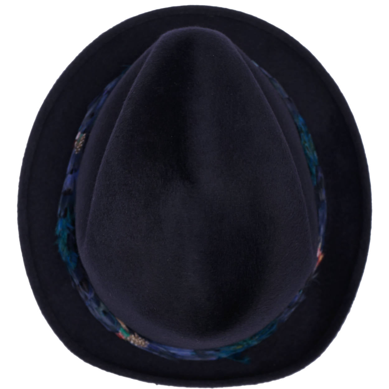 Vintage Biltmore Luxuro Fedora Hat Blue Fur Felt Stetson Size 7 1/4 1960s - Poppy's Vintage Clothing
