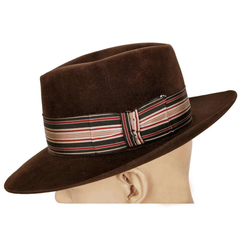 Vintage Biltmore Wide Brim Fedora Hat Golden Pheasant Velour Stetson Size 7 1970s - Poppy's Vintage Clothing