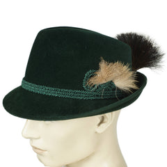 Vintage Biltmore Fedora Hat Golden Pheasant Green Velour Bavarian ...