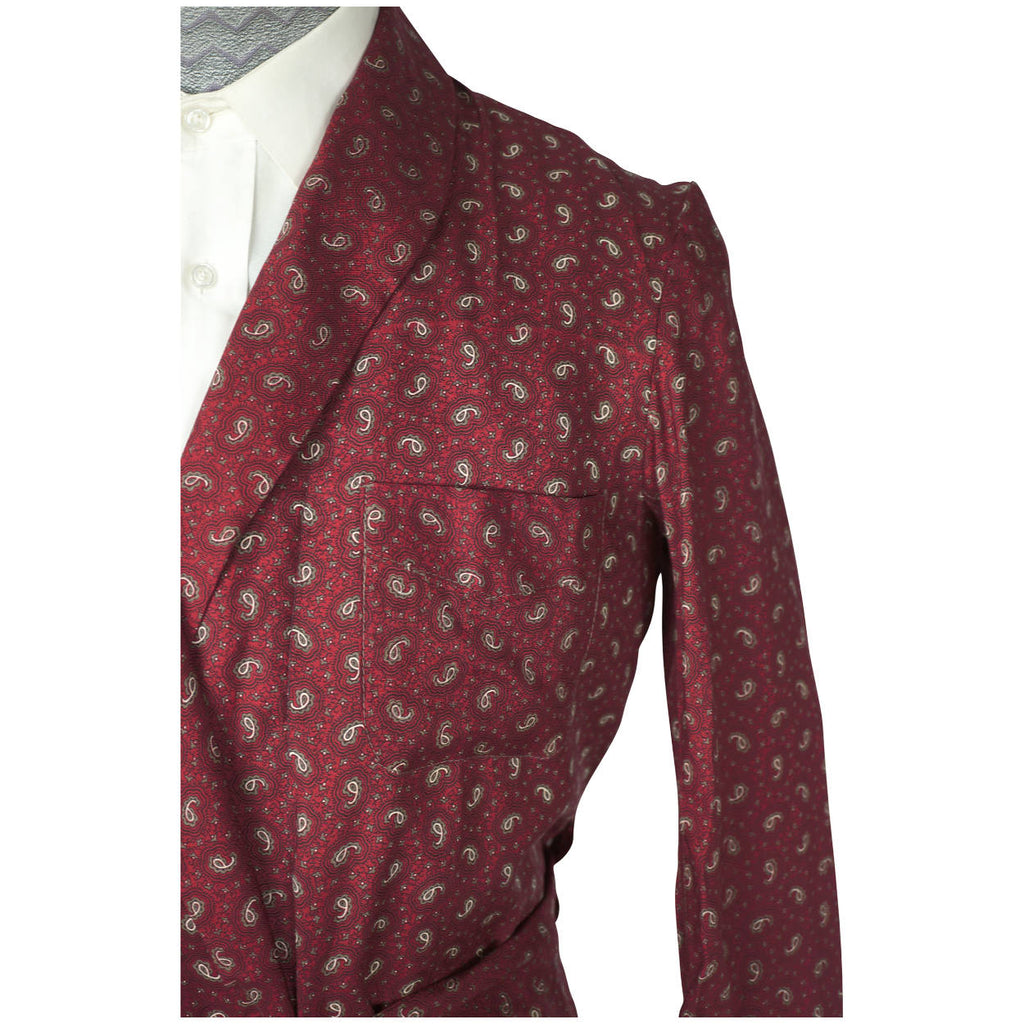 Vintage 60s Mens Dressing Gown Viscose Challis Canada Size S - Poppy's Vintage Clothing
