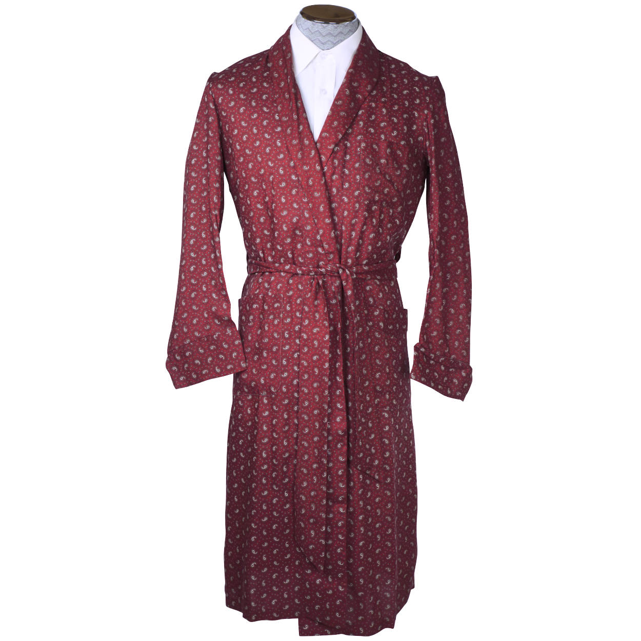Vintage 60s Mens Dressing Gown Viscose Challis Canada Size S - Poppy's Vintage Clothing