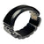 Vintage Black Carved Bakelite Clamper Bracelet