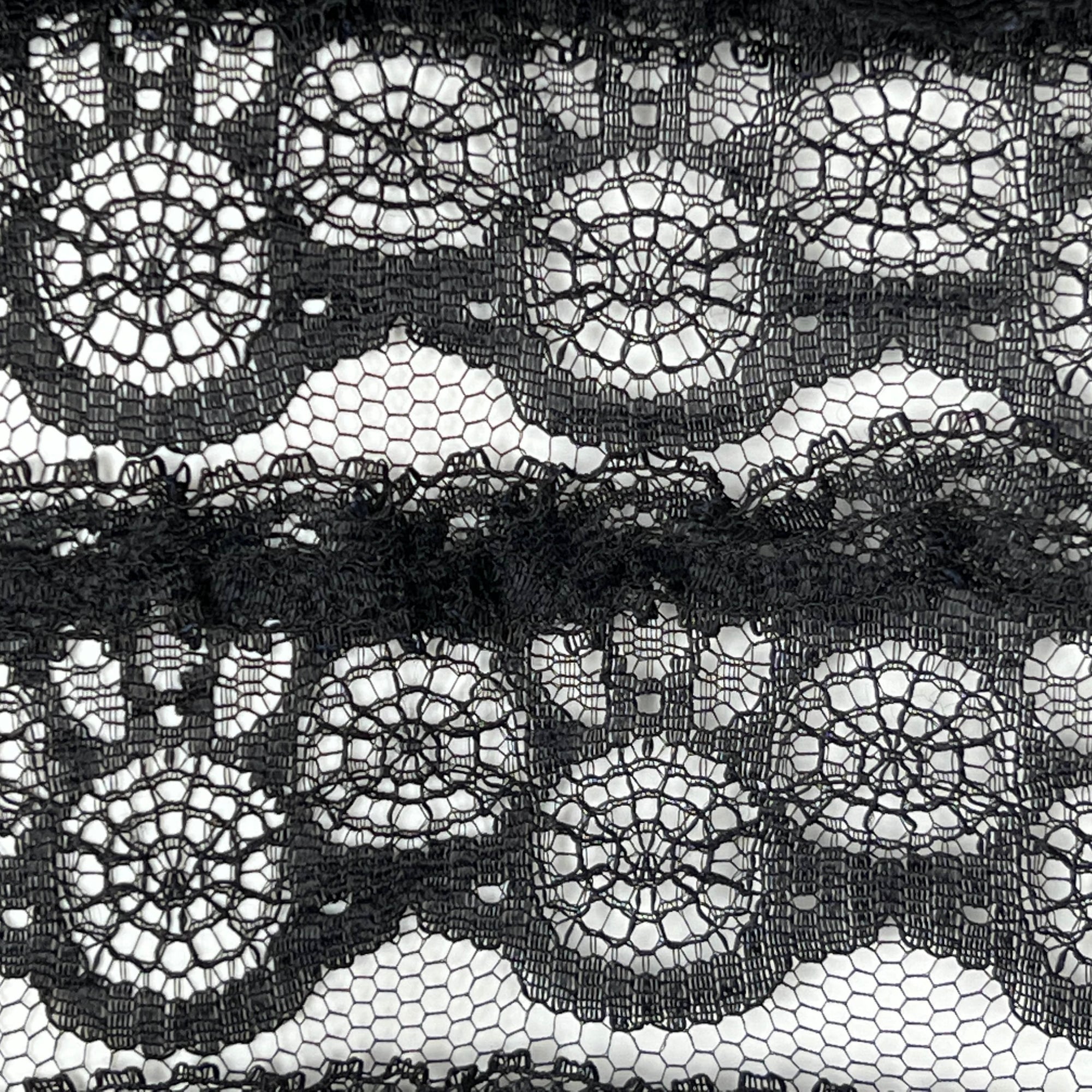 Vintage 1960s Black Lace Blouse w Ruffled Collar Nylon Sz M