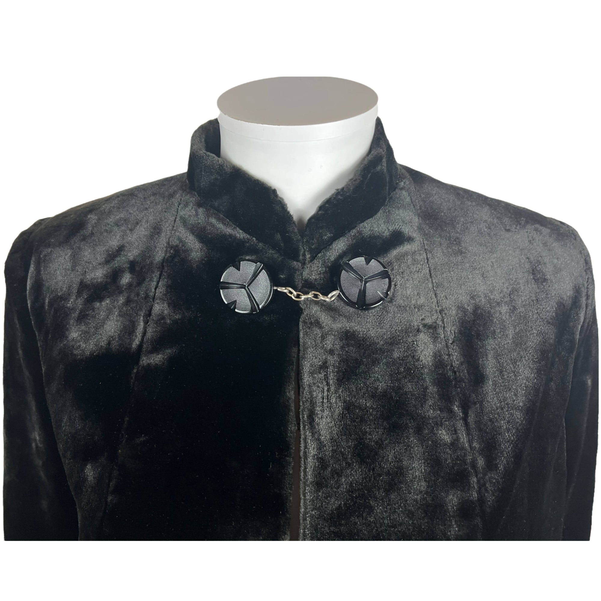 Vintage 1920s Jacket Black Panne Velvet Ladies Size S M