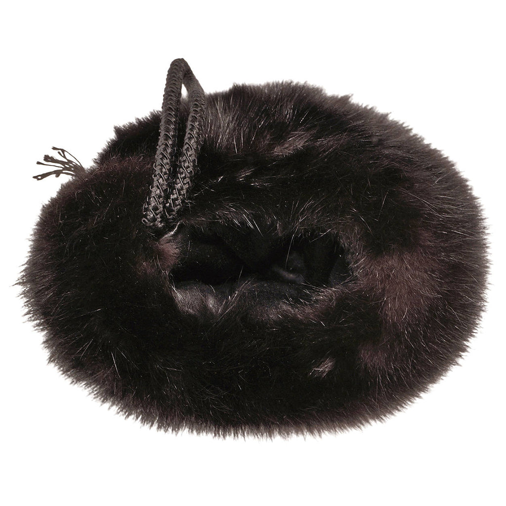 Vintage Black Sable Fur Muff Hand Warmer with Zippered Compartment Purse - Poppy's Vintage Clothing