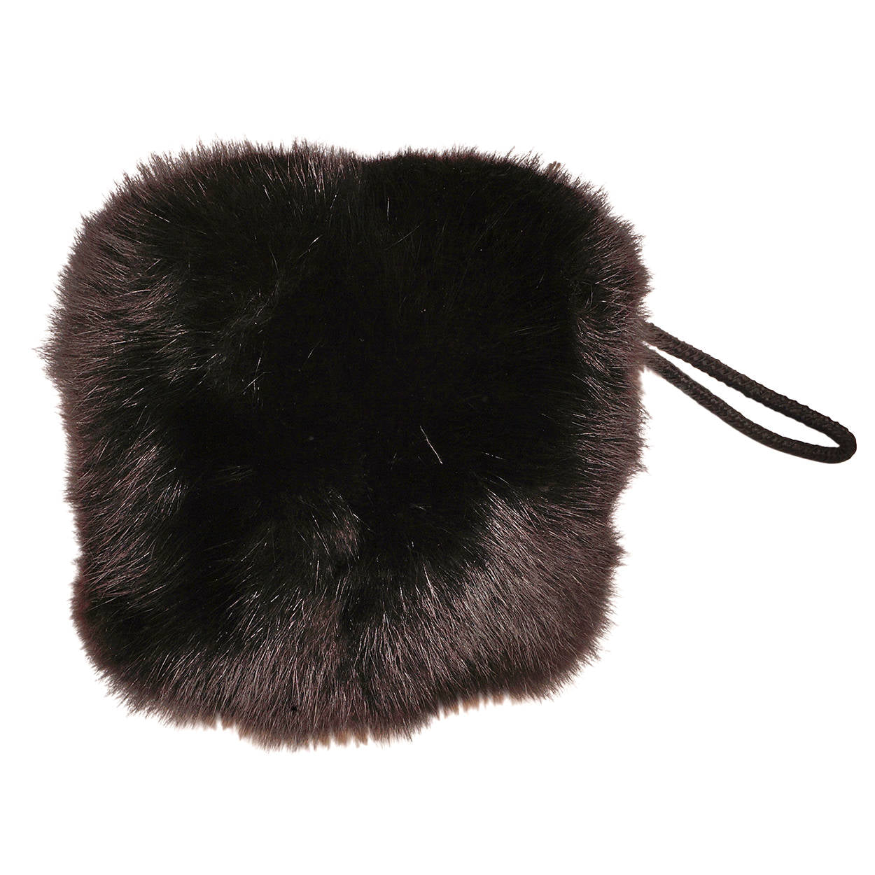 Vintage Black Sable Fur Muff Hand Warmer with Zippered Compartment Purse - Poppy's Vintage Clothing