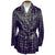 Vintage Smoking Jacket Black &amp; Silver Satin Plaid Pattern Robe Mens Size XL - Poppy's Vintage Clothing