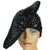 Vintage 70s Black Sequinned Beret Disco Hat