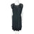 Vintage 1950s 60s Chiffon Dress Pleated Black Silk Size M