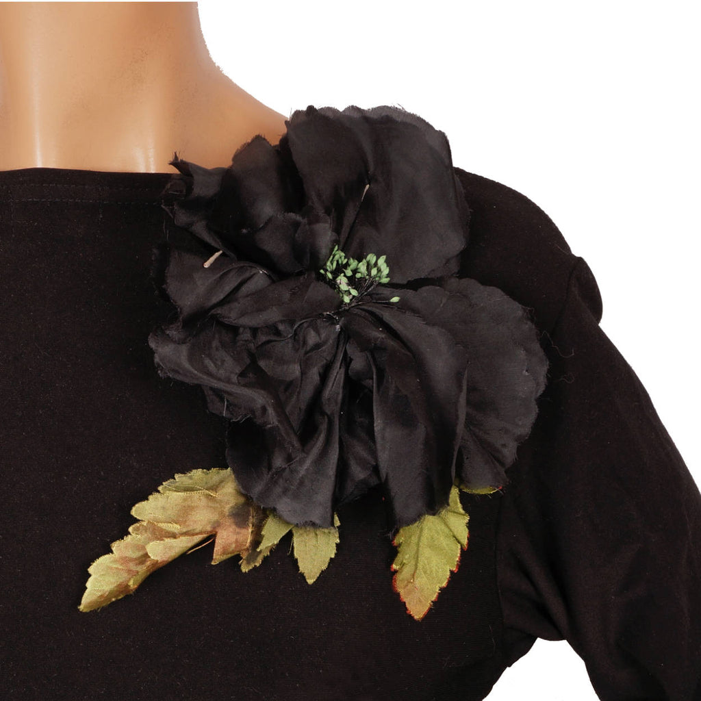 Vintage Black Silk Millinery Flower - Poppy's Vintage Clothing