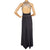 Vintage 1970s Disco Dress Black Polyester w Crisscross Silver Back Straps Size M - Poppy's Vintage Clothing