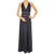 Vintage 1970s Disco Dress Black Polyester w Crisscross Silver Back Straps Size M - Poppy's Vintage Clothing