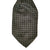 Vintage Black Silk Ascot w Silver Grey & Green Pattern Mens Cravat - Poppy's Vintage Clothing