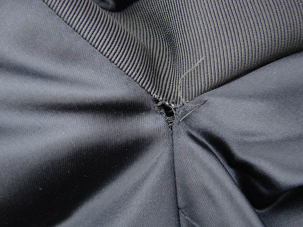 Vintage 1950s Black Silk Coat - Cape Sleeve - Poppy's Vintage Clothing