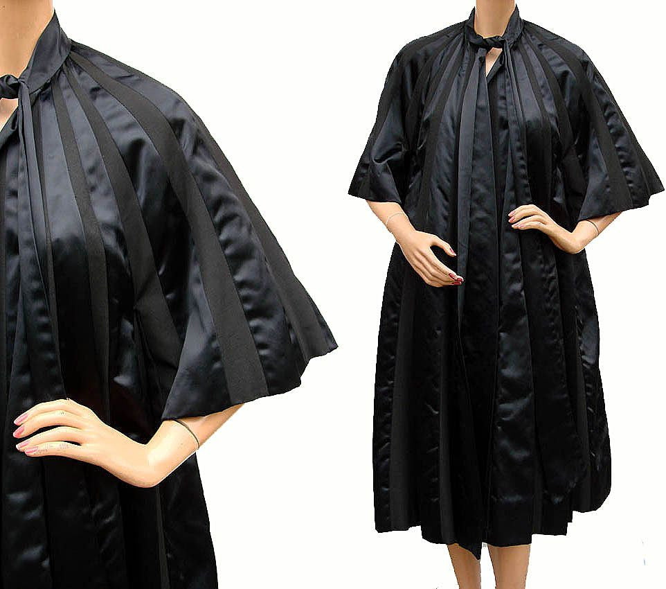 Black silk coat top