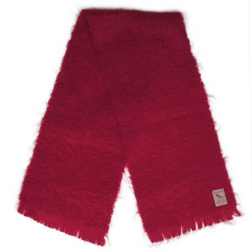 Vintage Scottish Mohair Wool Magenta Pink Scarf Made in Scotland 50” by 10” - Poppy's Vintage Clothing