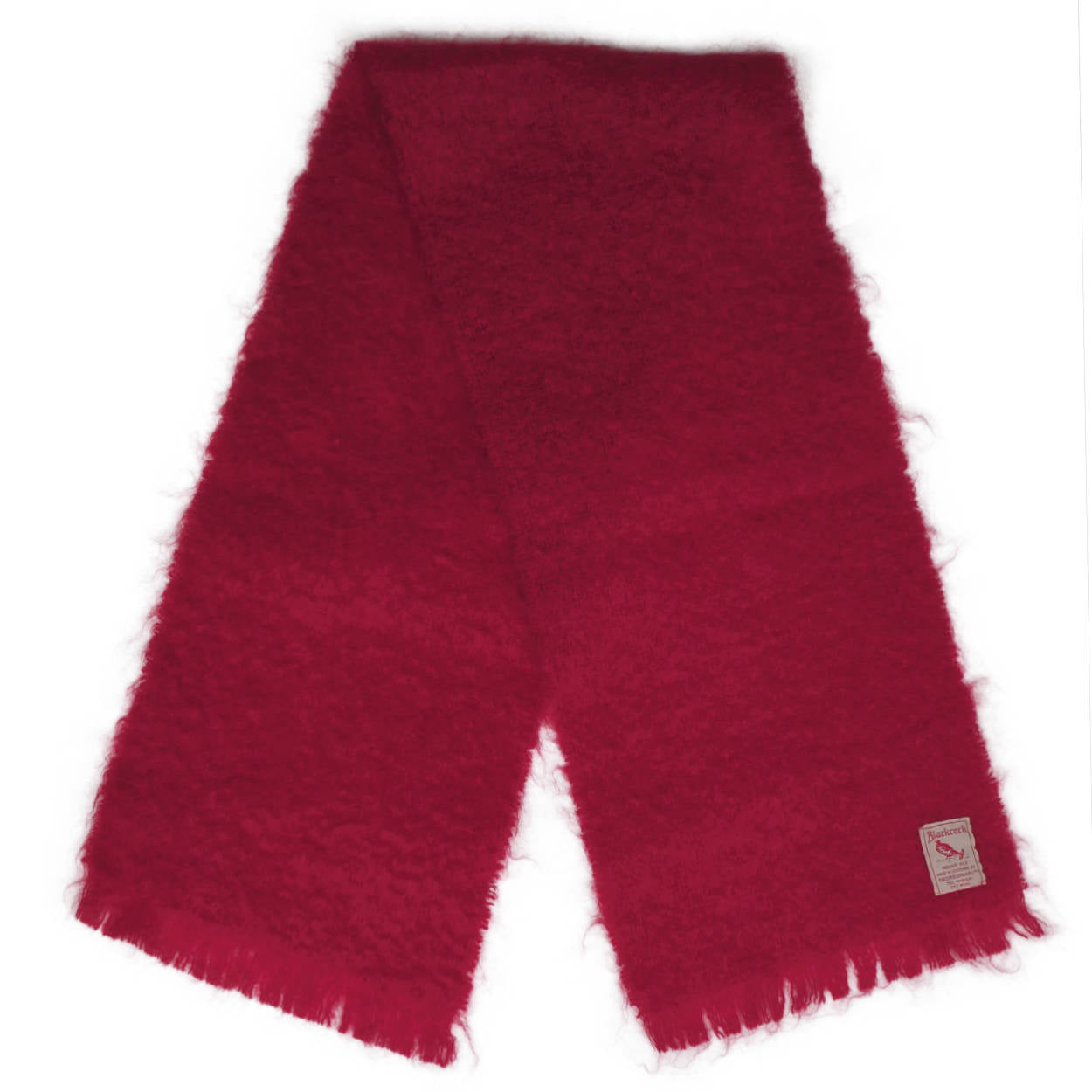 Vintage Scottish Mohair Wool Magenta Pink Scarf Made in Scotland 50” by 10” - Poppy's Vintage Clothing