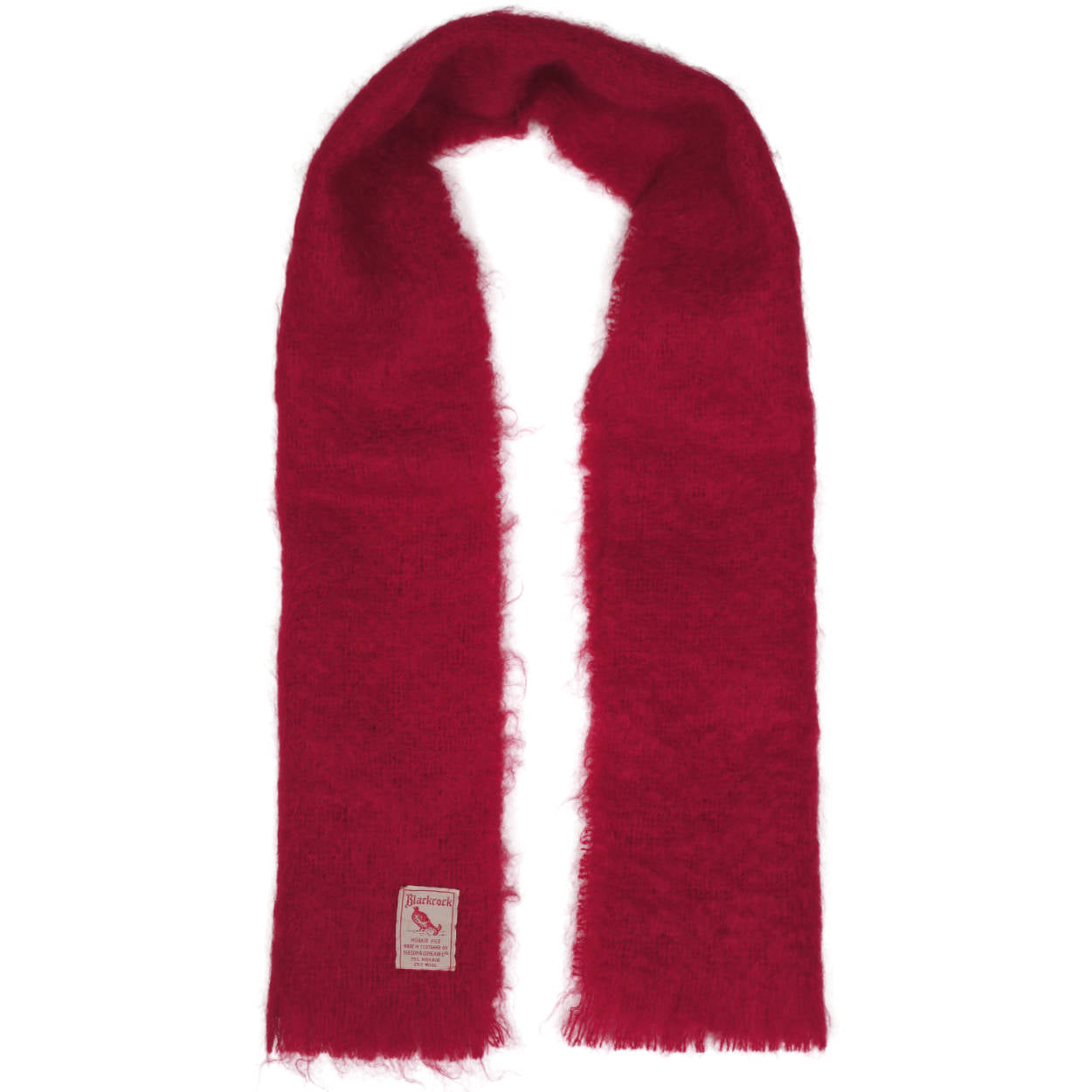 Vintage Scottish Mohair Wool Magenta Pink Scarf Made in Scotland 50” by 10” - Poppy's Vintage Clothing