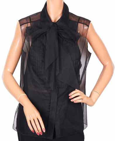 Chanel Paris Sleeveless Blouse Fall/Autumn 2002 Black Polyester Top