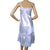 Vintage 1940s Blue Satin Slip with Lace Trim Size M Excellent Condition - Poppy's Vintage Clothing