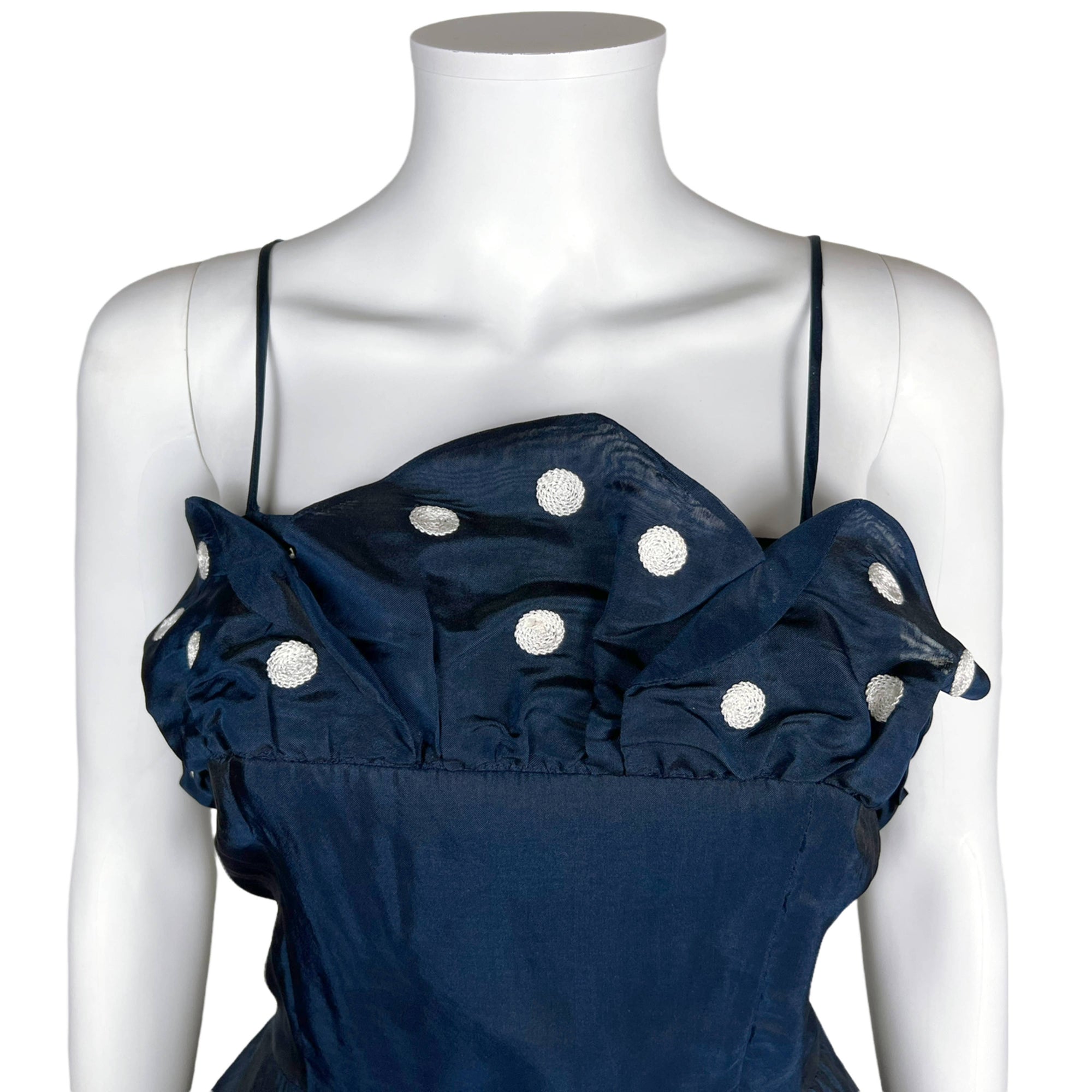 Vintage 50s Party Dress w Spaghetti Straps and Organza Shawl