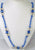 Vintage Crystal Strand Necklace Faceted Beads Blue & Clear 1950s - Poppy's Vintage Clothing