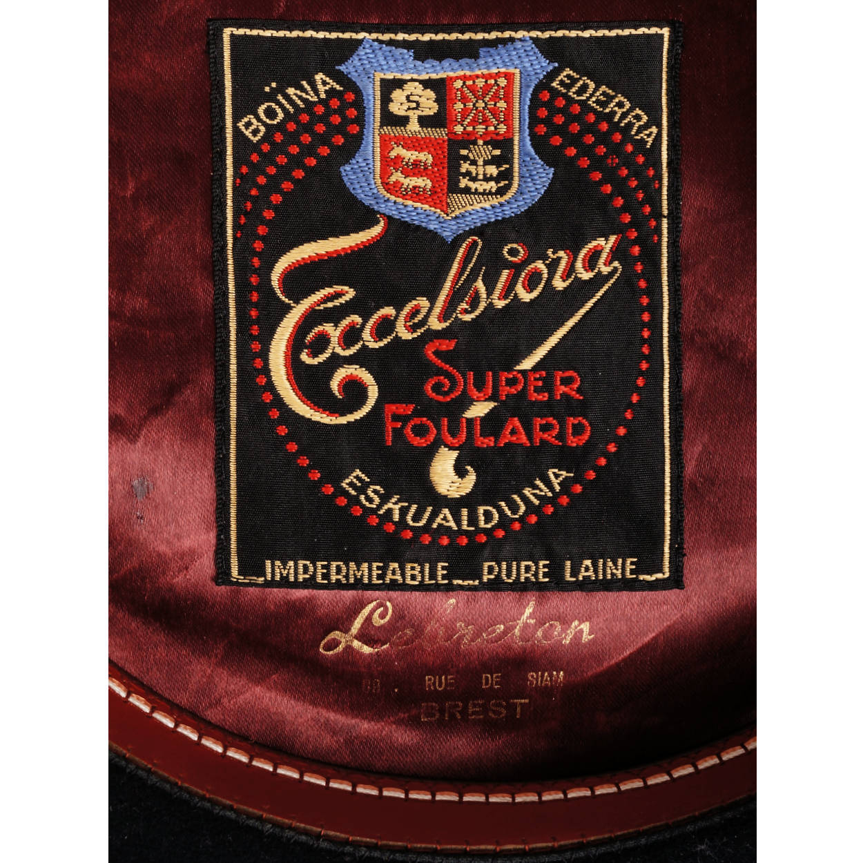 Vintage French Beret Hat Boina Ederra Basque Excelsiora Super Foulard Navy Blue - Poppy's Vintage Clothing