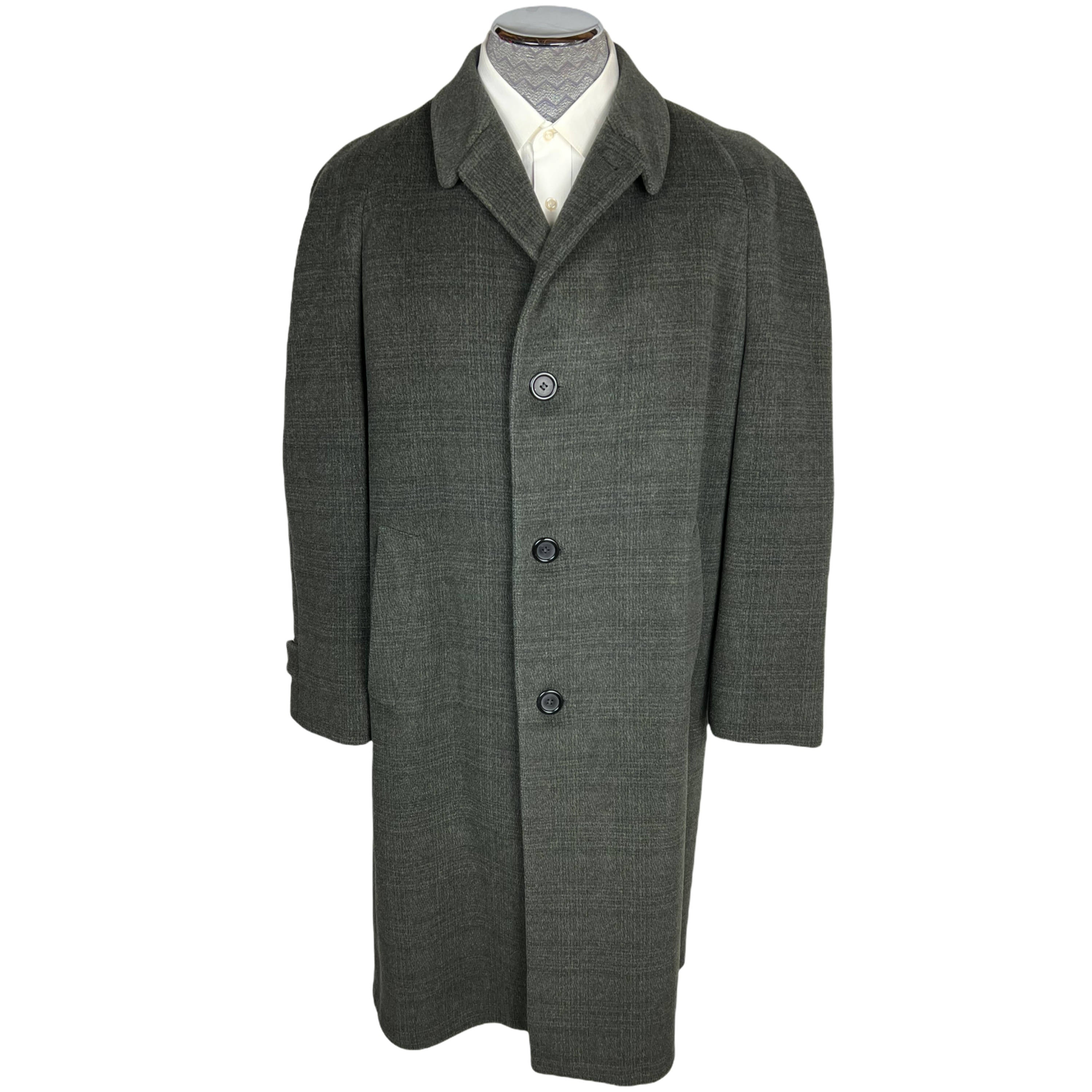 1950s 60s Vintage Mens Overcoat Wool Coat Size L