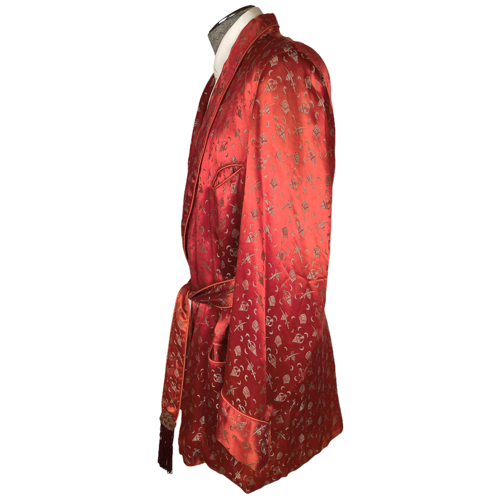 Vintage 1940s Smoking Jacket Bonnington Short Robe Size L