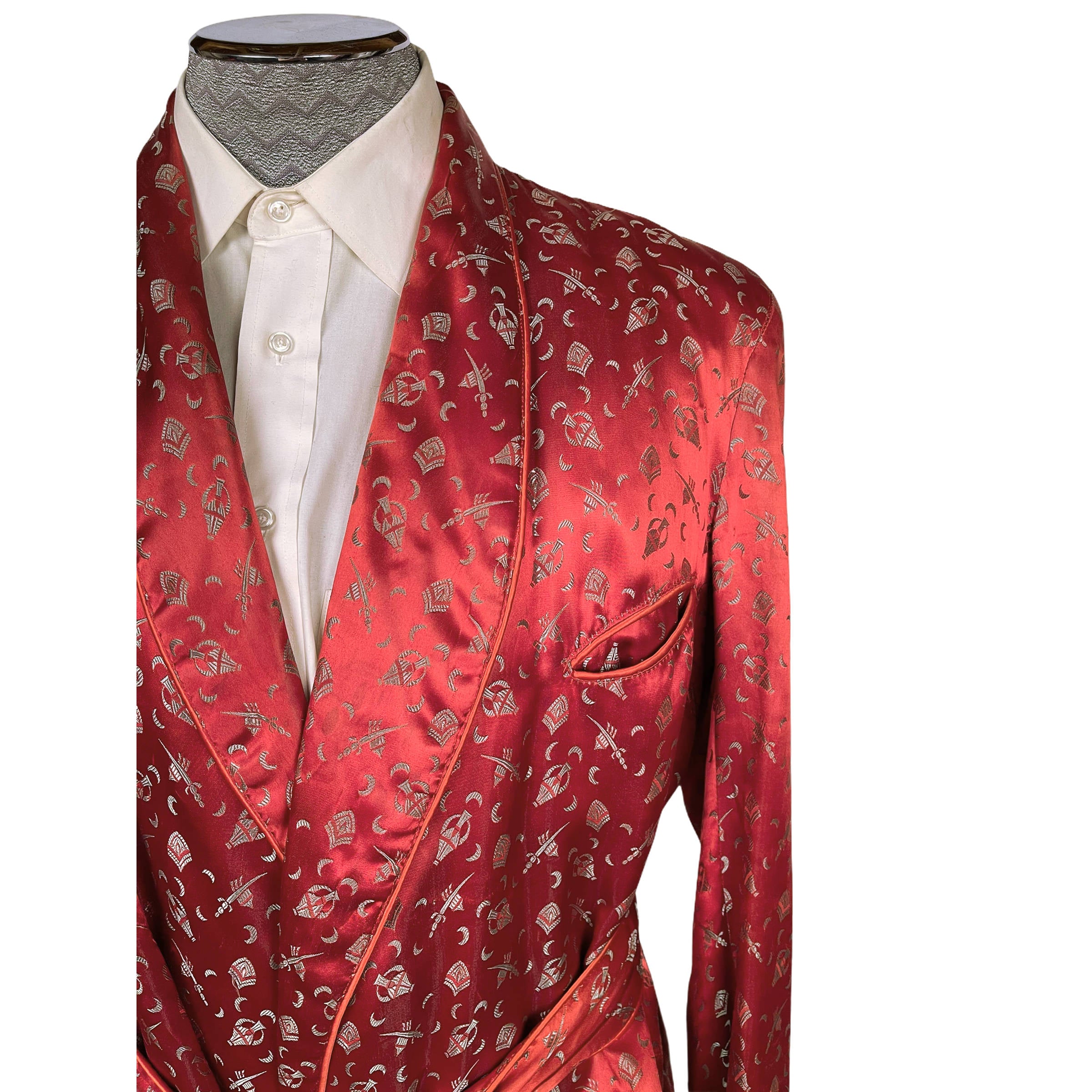 〜40s smoking jacket Vintage 1940s Smoking Jacket Bonnington Short Robe Size L