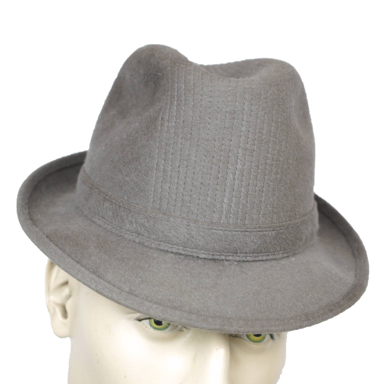 Vintage Borsalino Augusta Fedora Mens Grey Hat Qualita Superiore Sz 6 3/4 Small - Poppy's Vintage Clothing